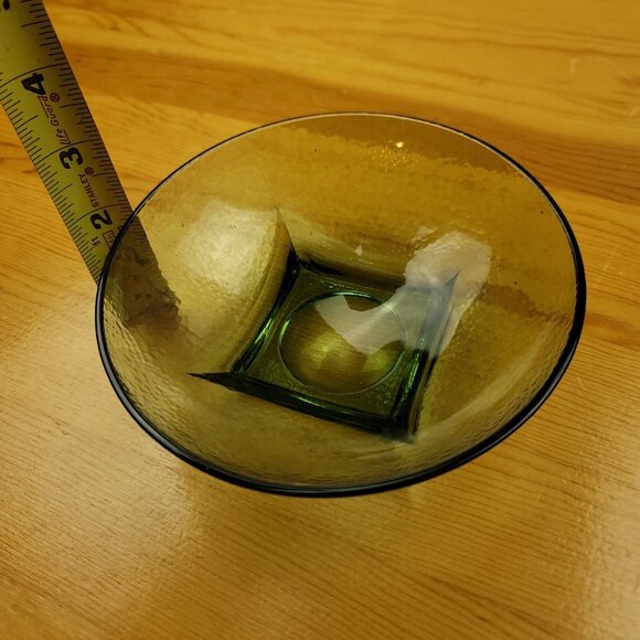 Vintage‎ MCM Hazel Atlas Avacado Green 6in Peppblestone Textured Bowl Footed - Picture 5 of 7